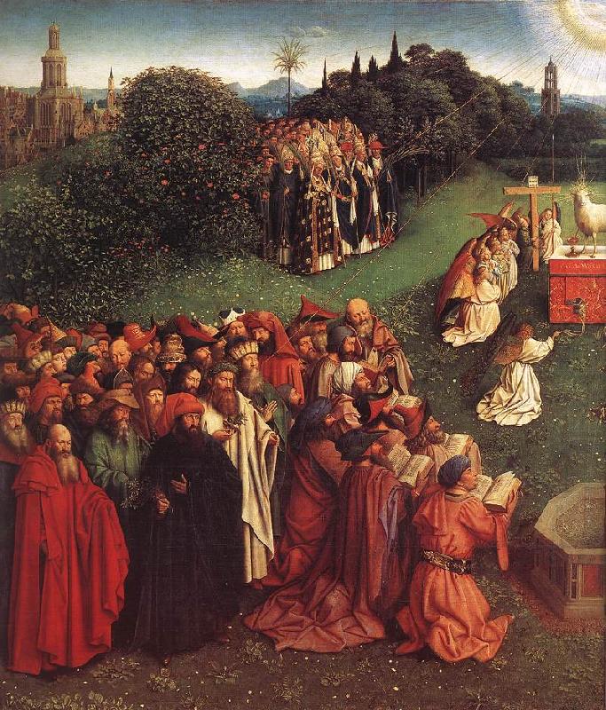 The Ghent Altarpiece: Adoration of the Lamb (detail), EYCK, Jan van